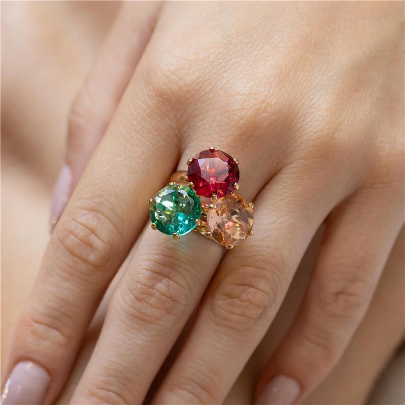 ANEL REGULÁVEL FORTUNATO ARO 3MM COM ZIRCÔNIA 12MM 6 GARRAS NO BRUTO