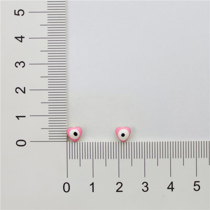 BRINCO FORTUNATO CORAÇÃO DE OLHO GREGO ROSA NO BRUTO