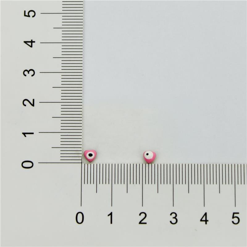 BRINCO FORTUNATO CORAÇÃO DE OLHO GREGO ROSA NO BRUTO