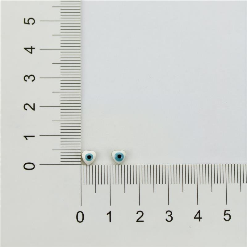 BRINCO FORTUNATO CORAÇÃO DE OLHO GREGO BRANCO NO BRUTO