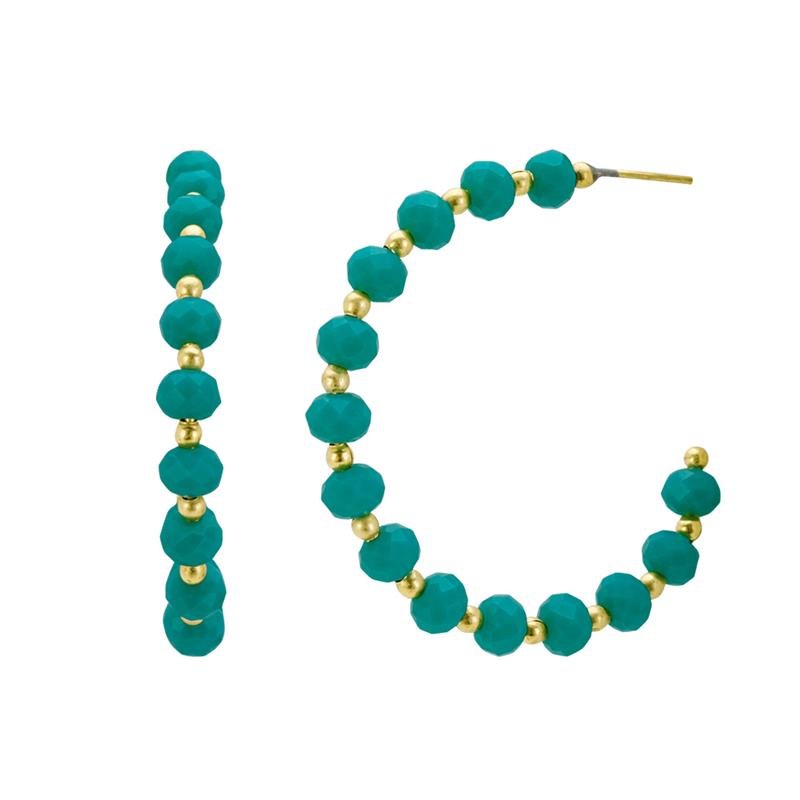 BRINCO FORTUNATO ARGOLA COM MIÇANGAS E BOLINHAS NO BRUTO