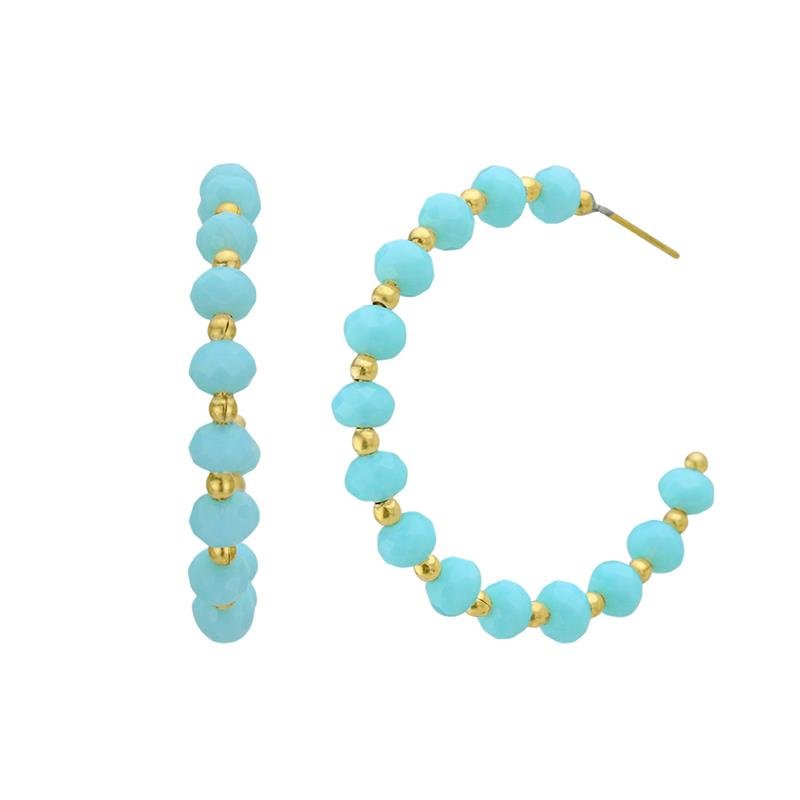 BRINCO FORTUNATO ARGOLA COM MIÇANGAS E BOLINHAS NO BRUTO