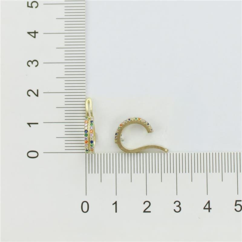 PIERCING FAKE FORTUNATO CRAVEJADO DUPLO ZIRCÔNIAS MULTICOLOR NO BRUTO