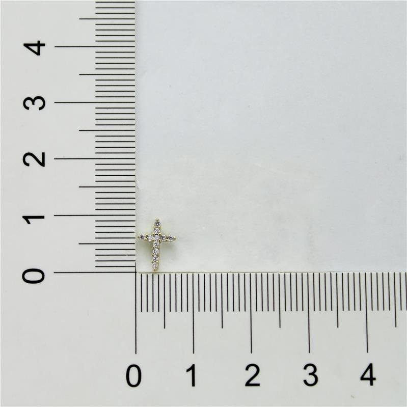 BRINCO FORTUNATO CRUZ CRAVEJADA ZIRCÔNIAS CRISTAL NO BRUTO