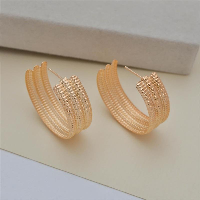 BRINCO FORTUNATO ARGOLA TRIPLA ESTAMPADA 34MM NO BRUTO