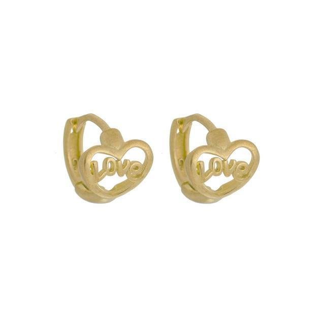 BRINCO FORTUNATO ARGOLINHA CLICK COM CORAÇÃO LOVE NO BRUTO