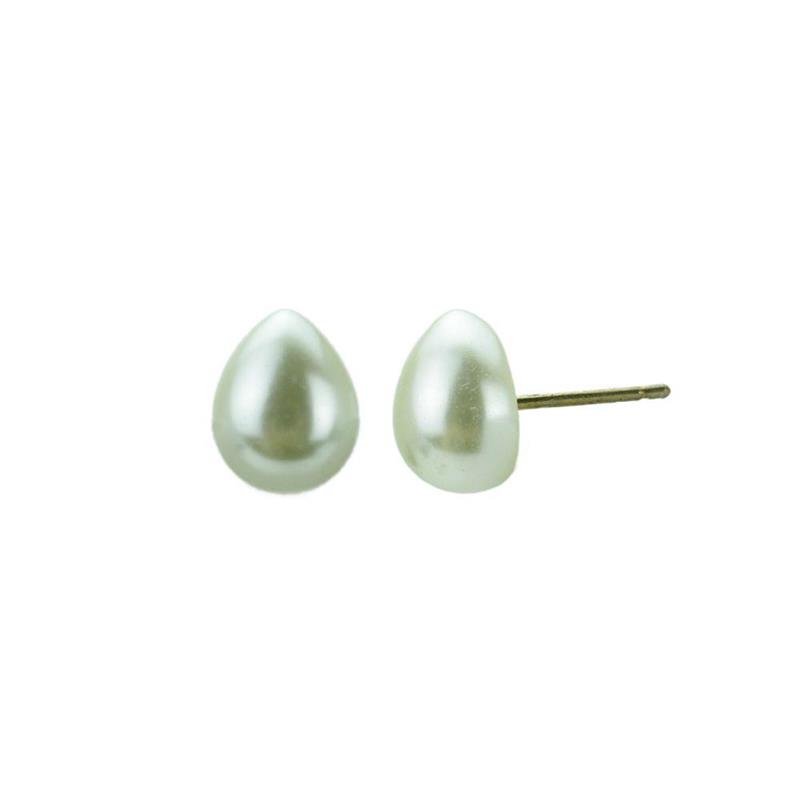 BRINCO FORTUNATO GOTA DE PÉROLA 8X10MM NO BRUTO