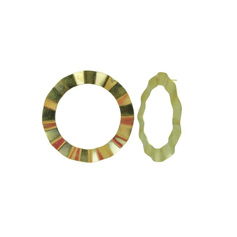 BRINCO FORTUNATO ARGOLA FRONTAL PLISSADA 49MM NO BRUTO
