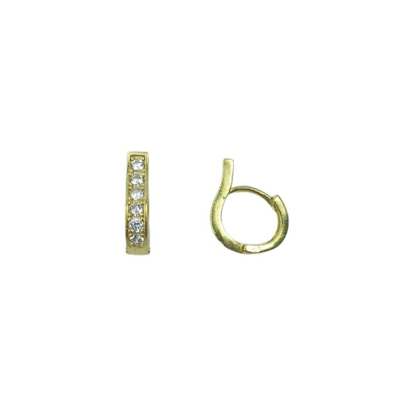 BRINCO FORTUNATO ARGOLINHA CLICK 15MM COM PONTA CRAVEJADA CRISTAL NO BRUTO 