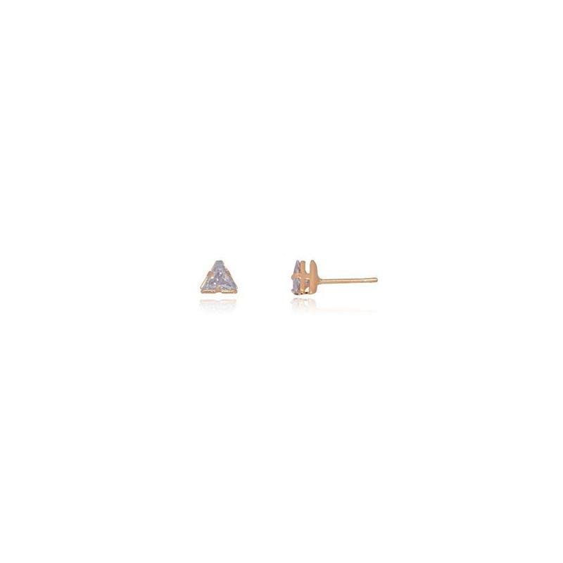 BRINCO FORTUNATO TRIÂNGULO DE ZIRCÔNIA 6MM CRISTAL NO BRUTO