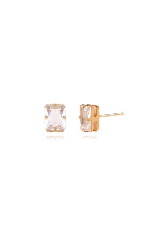 BRINCO FORTUNATO ZIRCÔNIA BAGUETE 10X8MM NO BRUTO