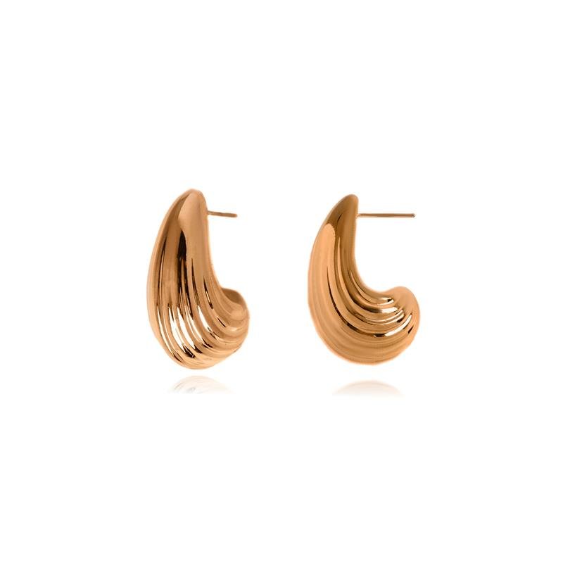 BRINCO FORTUNATO GOTA CURVA LISTRADA 30MM NO BRUTO
