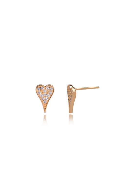 BRINCO FORTUNATO CORAÇÃO LONGO 12MM CRAVEJADO CRISTAL NO BRUTO