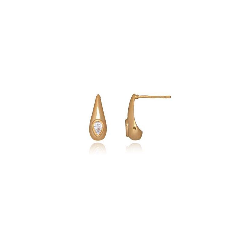 BRINCO FORTUNATO GOTA 11MM COM ZIRCÔNIA CRISTAL NO BRUTO
