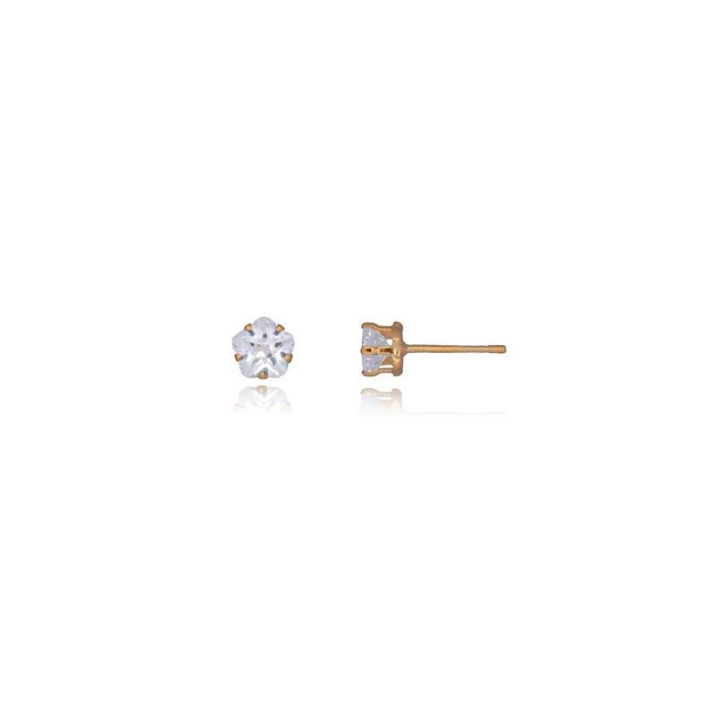 BRINCO FORTUNATO ESTRELA DE ZIRCÔNIA 6MM CRISTAL NO BRUTO