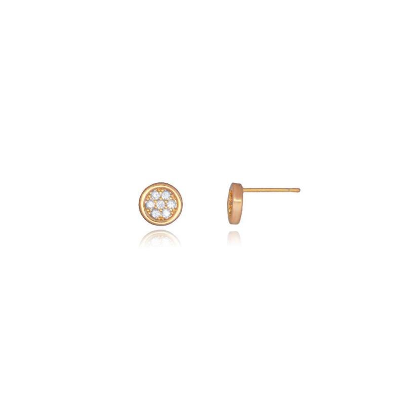 BRINCO FORTUNATO REDONDO CRAVEJADO 8MM CRISTAL NO BRUTO