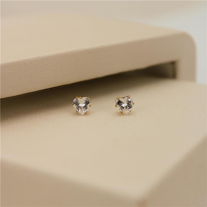 BRINCO FORTUNATO DE ZIRCÔNIA CORAÇÃO NO BRUTO