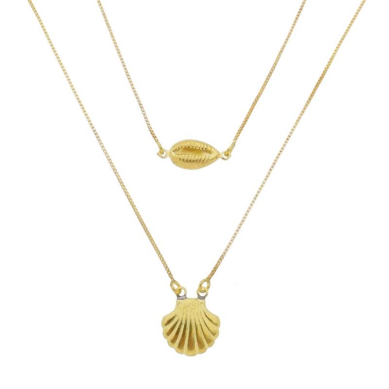 ESCAPULÁRIO FORTUNATO VENEZIANA COM CONCHA E BÚZIO NO BRUTO