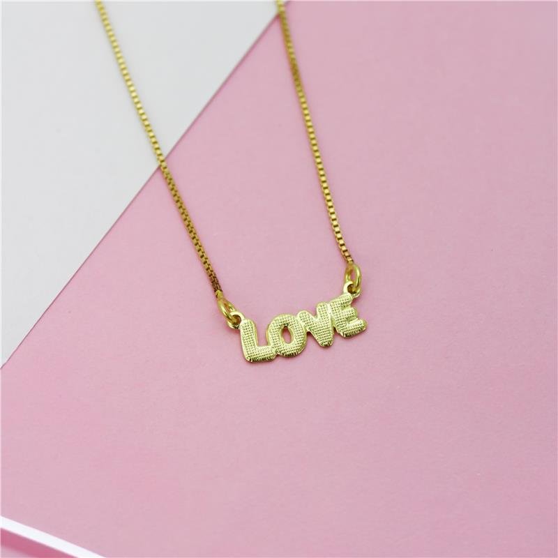 COLAR FORTUNATO VENEZIANA COM PINGENTE LOVE NO BRUTO