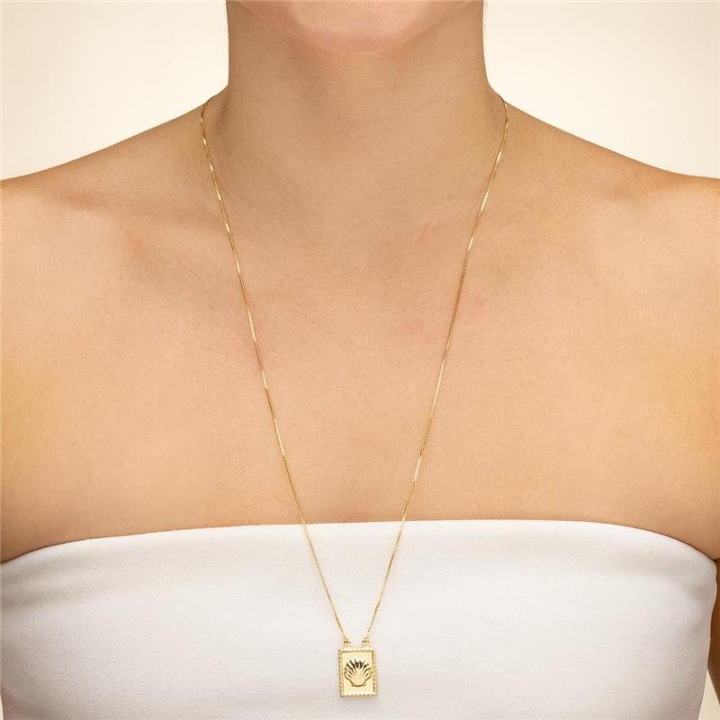 ESCAPULÁRIO FORTUNATO VENEZIANA COM CONCHA E BÚZIO NO BRUTO