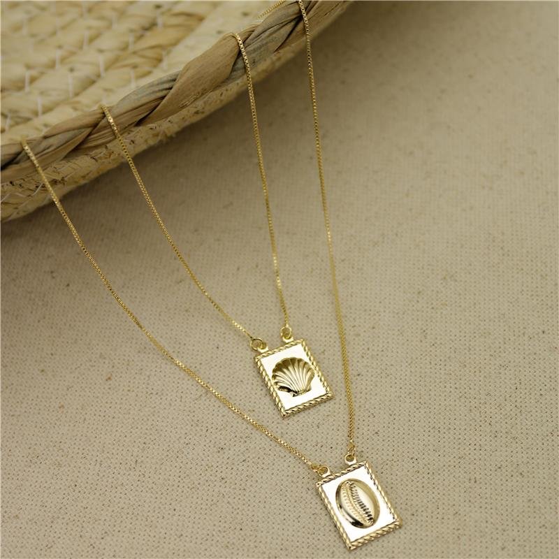 ESCAPULÁRIO FORTUNATO VENEZIANA COM CONCHA E BÚZIO NO BRUTO