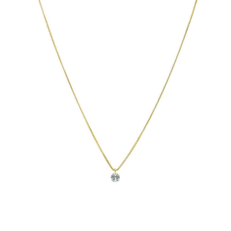 COLAR FORTUNATO VENEZIANA COM ZIRCÔNIA 5MM CRISTAL NO BRUTO
