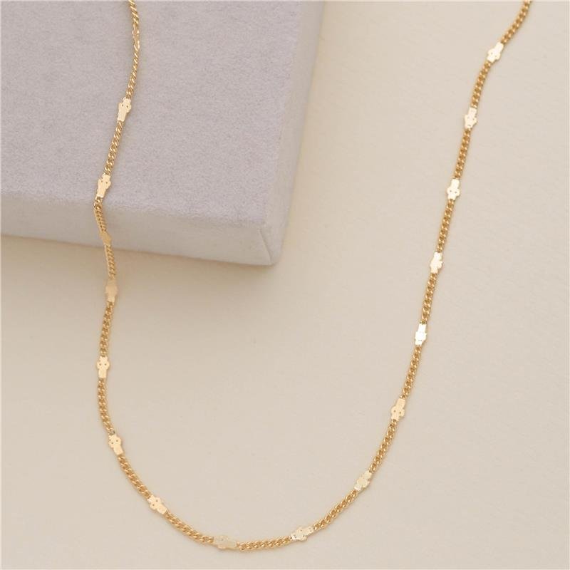 COLAR FORTUNATO GRUMET COM CRUZ CHAPEADA NO BRUTO