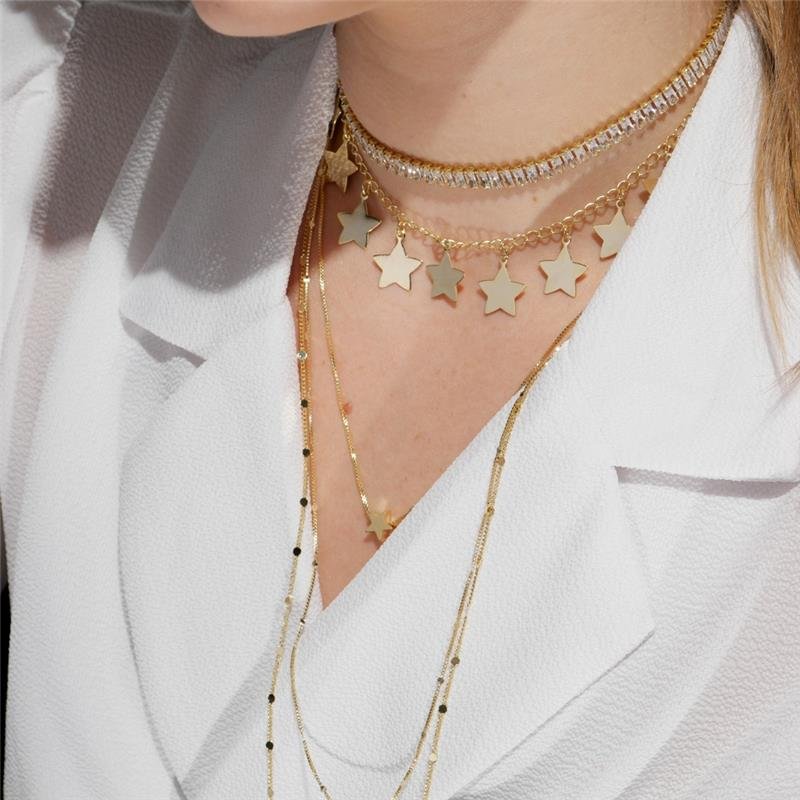 COLAR FORTUNATO GRUMET COM BOLINHAS CHAPEADAS NO BRUTO