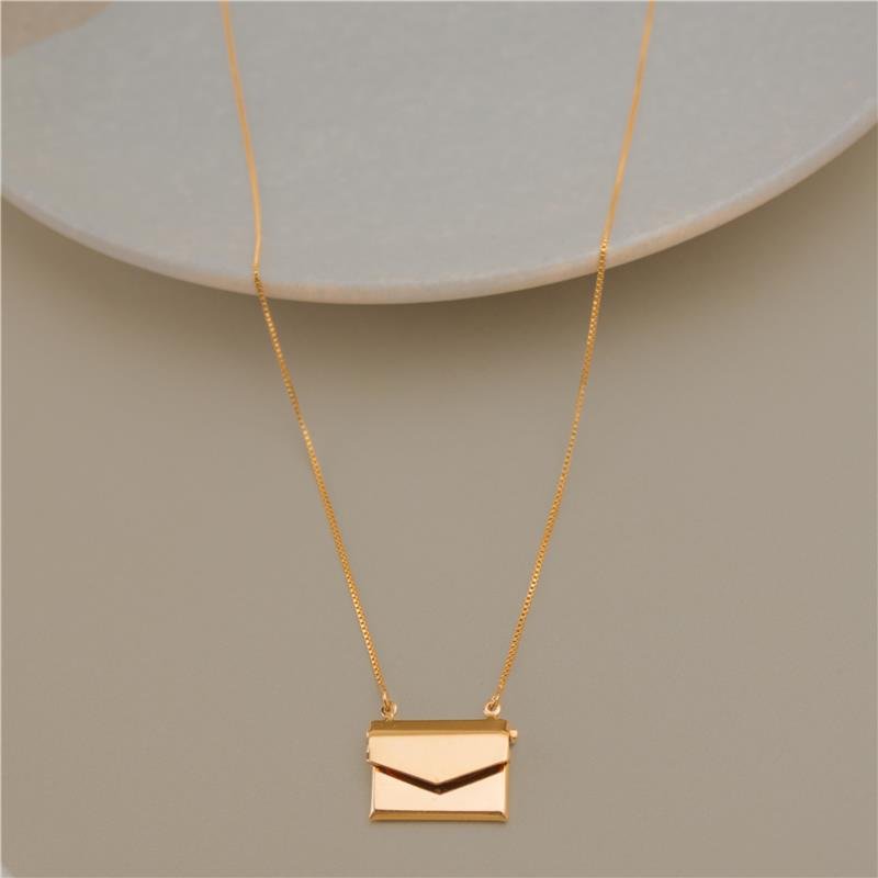 COLAR FORTUNATO VENEZIANA COM RELICÁRIO CARTA NO BRUTO