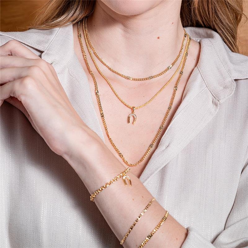 COLAR FORTUNATO GRUMET COM DETALHES DIAMANTADOS NO BRUTO