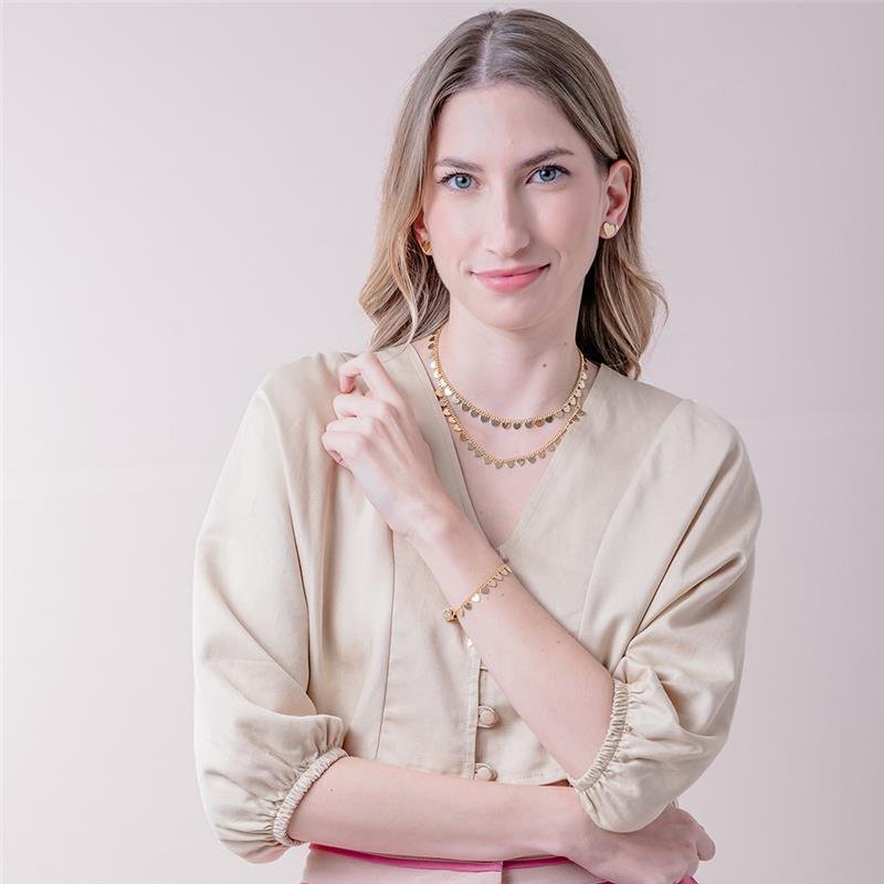 COLAR CHOKER FORTUNATO GRUMET COM CORAÇÕES NO BRUTO 