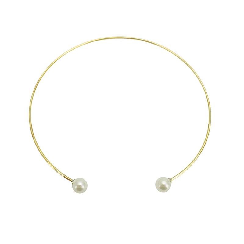 COLAR ARO FORTUNATO FIO 2MM COM PÉROLAS 10MM NO BRUTO