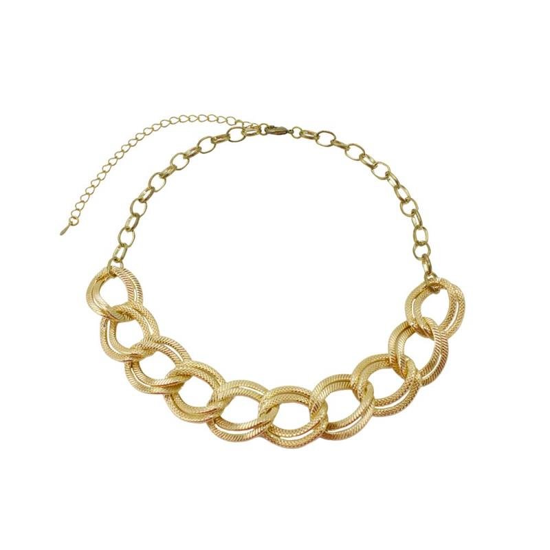 COLAR CHOKER FORTUNATO ELOS OVAIS COM GRUMET DUPLA ESTAMPADA 20MM NO BRUTO