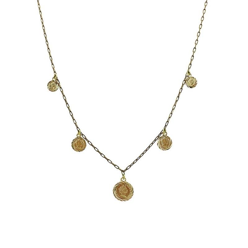 COLAR FORTUNATO CARTIER COM MEDALHAS RAINHA ELIZABETH NO BRUTO