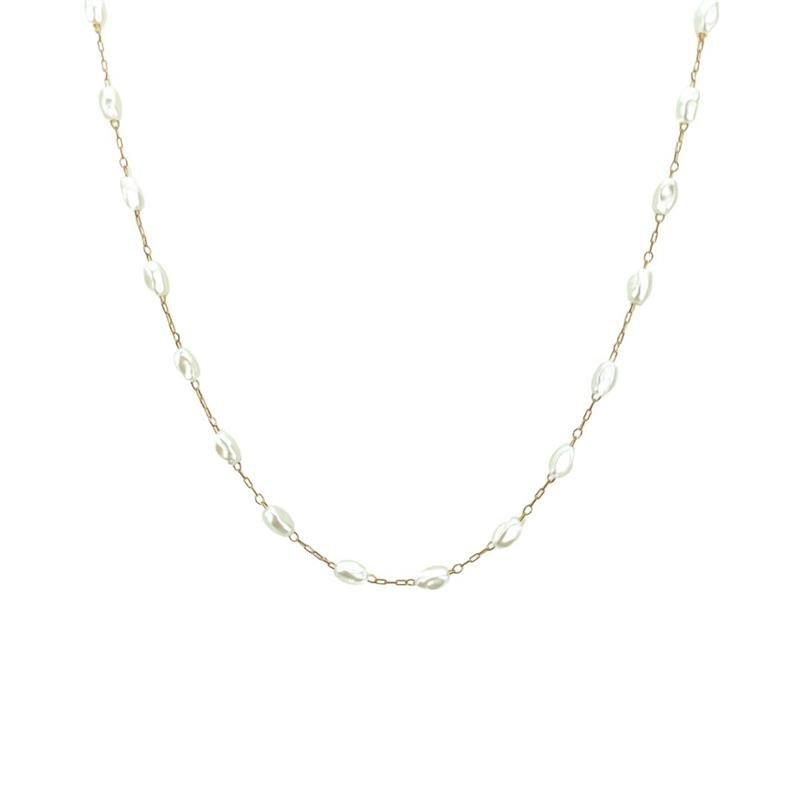 COLAR CHOKER FORTUNATO CORRENTE PÉROLAS OVAIS BARROCAS NO BRUTO