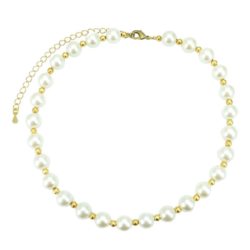 COLAR CHOKER FORTUNATO CORRENTE PÉROLAS 10MM COM ESFERAS 4MM NO BRUTO