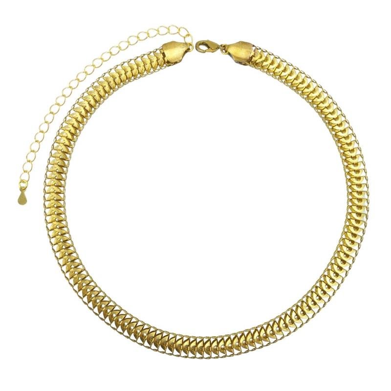 COLAR CHOKER FORTUNATO MALHA ESCAMADA 8MM NO BRUTO
