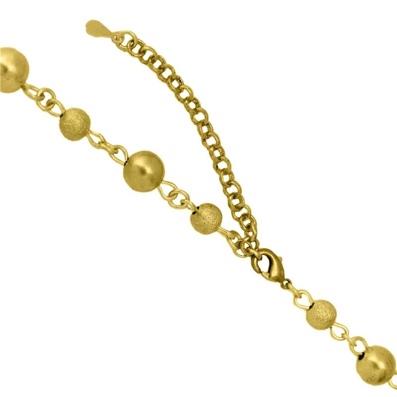 COLAR FORTUNATO ESFERAS LISAS 8MM E DIAMANTADAS 6MM NO BRUTO