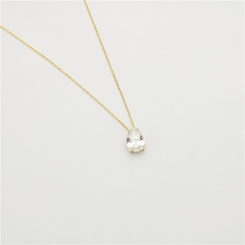COLAR FORTUNATO CORRENTE AMERICANA COM ZIRCÔNIA GOTA 10X14MM 4 GARRAS NO BRUTO