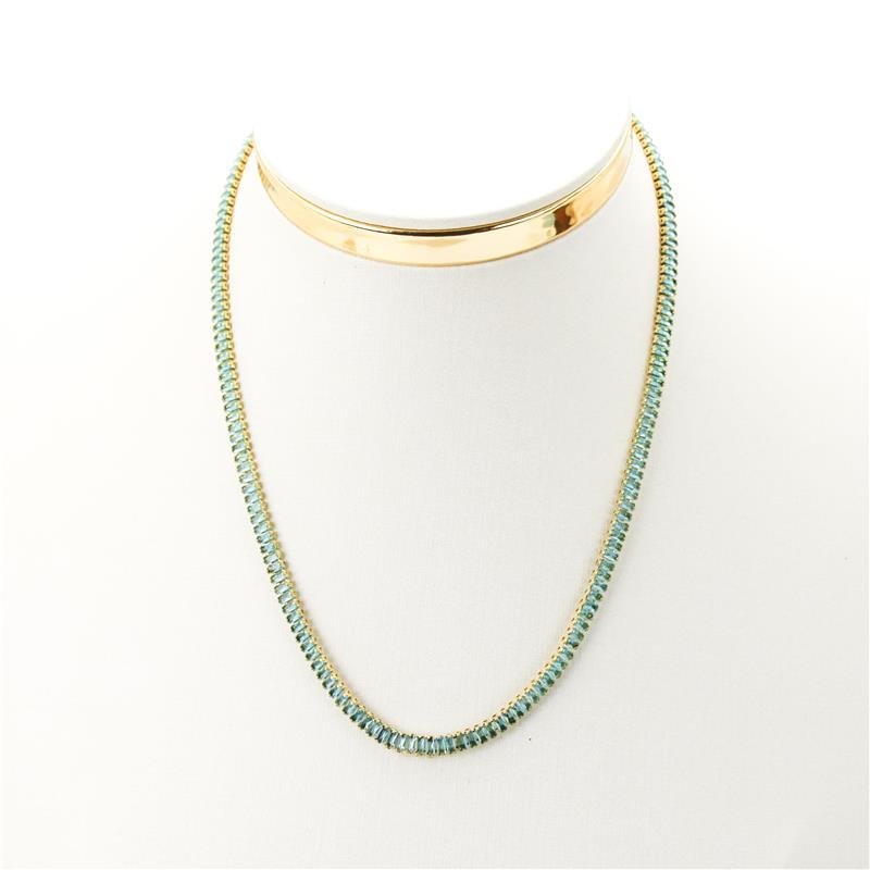 COLAR FORTUNATO RIVIERA BAGUETE 2X4MM NO BRUTO AZUL CLARO 