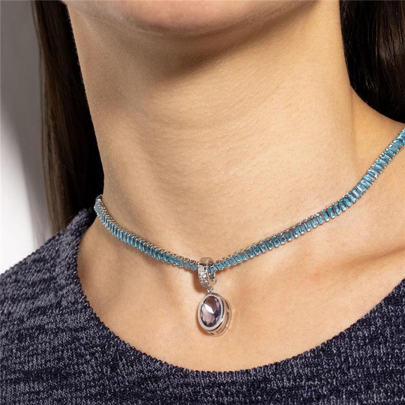 COLAR FORTUNATO RIVIERA BAGUETE 2X4MM NO BRUTO AZUL CLARO 