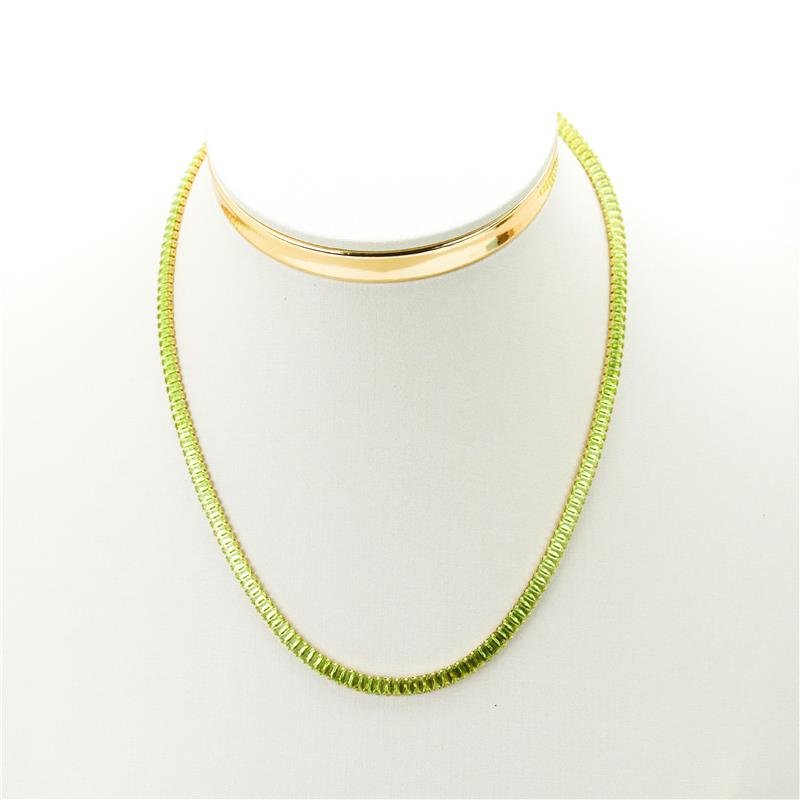 COLAR FORTUNATO RIVIERA BAGUETE 2X4MM NO BRUTO PERIDOT