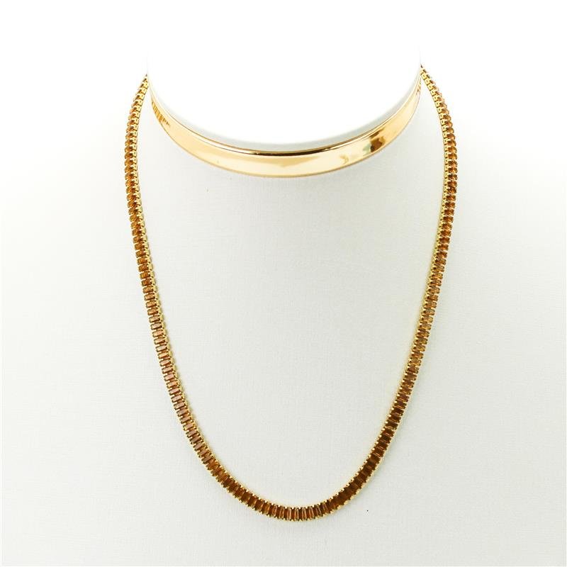 COLAR FORTUNATO RIVIERA BAGUETE 2X4MM NO BRUTO MARROM CLARO