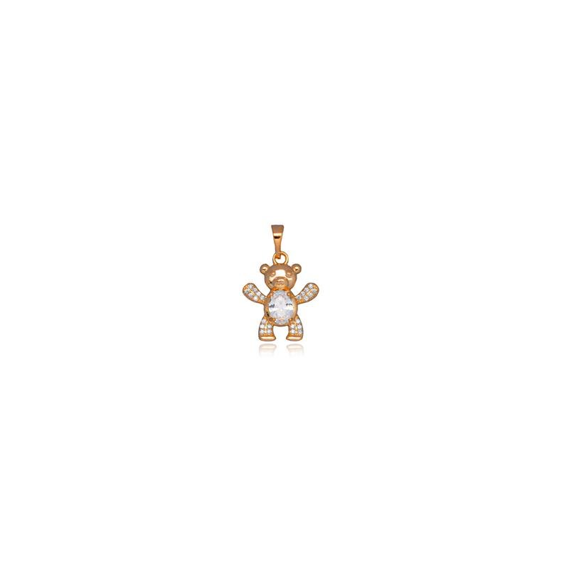 PINGENTE FORTUNATO URSO CRAVEJADO CRISTAL NO BRUTO
