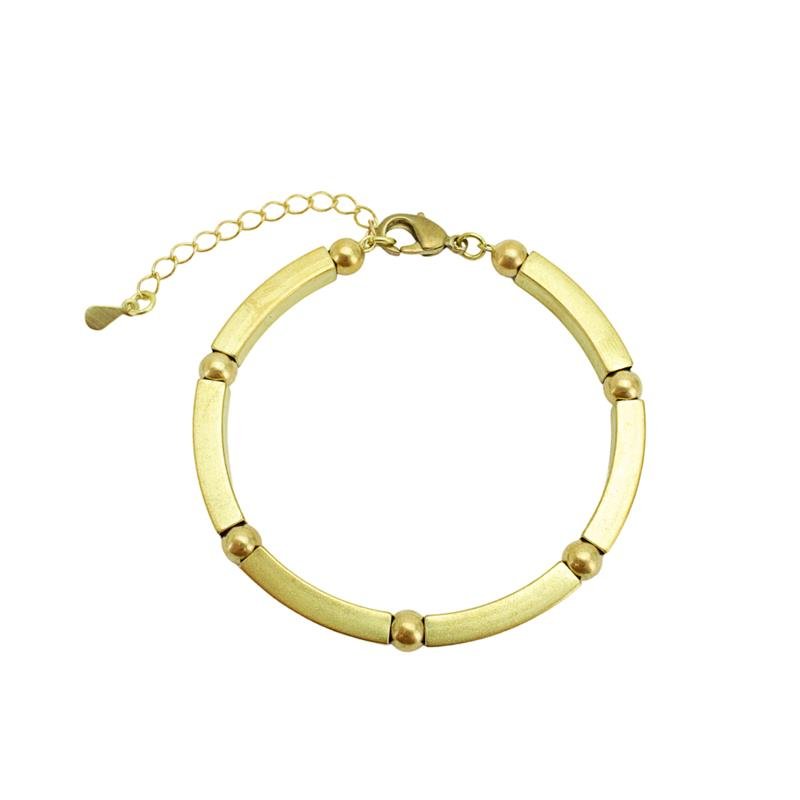 PULSEIRA FORTUNATO CANUTILHOS CURVOS COM BOLAS 6MM NO BRUTO
