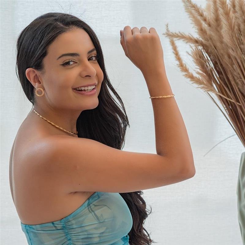 BRACELETE FORTUNATO FIO DUPLO TORCIDO 4MM NO BRUTO