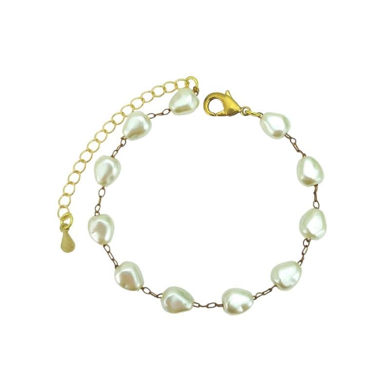 PULSEIRA FORTUNATO CORRENTE GOTAS DE PÉROLA BARROCA 7MM NO BRUTO