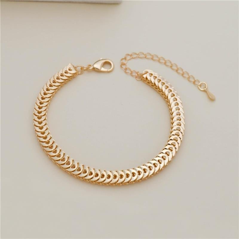 PULSEIRA FORTUNATO MALHA ESCAMA 5MM COM CORAÇÃO NO BRUTO