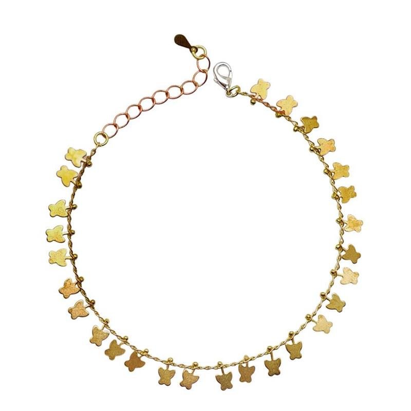 TORNOZELEIRA FORTUNATO GRUMET COM BORBOLETAS NO BRUTO
