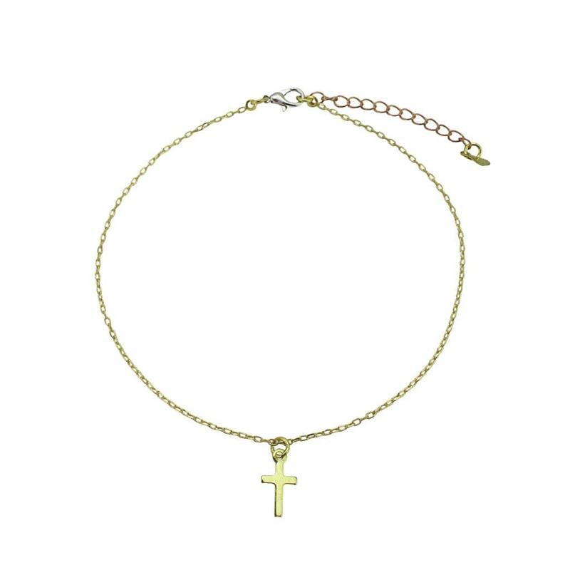 TORNOZELEIRA FORTUNATO CARTIER COM CRUZ NO BRUTO